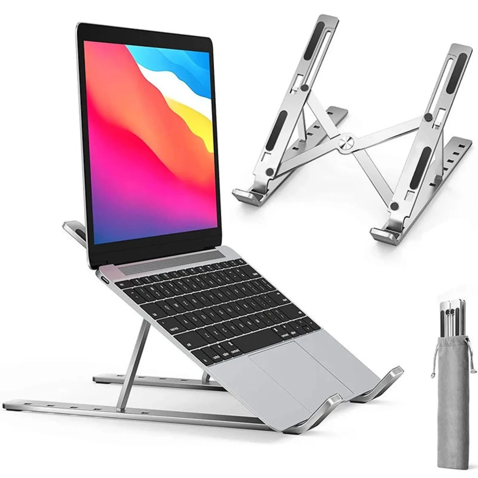 Adjustable Aluminum Laptop Stand Price in Bangladesh | Foldable Portable Metal Laptop Stand BD